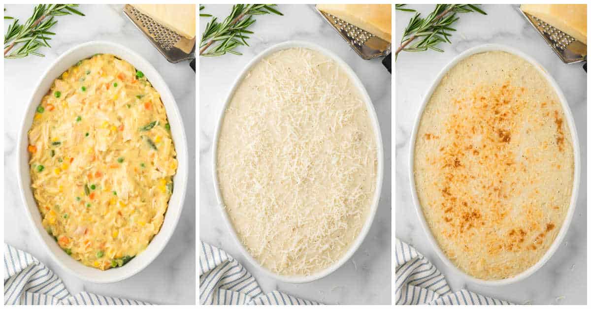 Steps to make chicken shepherd's pie.