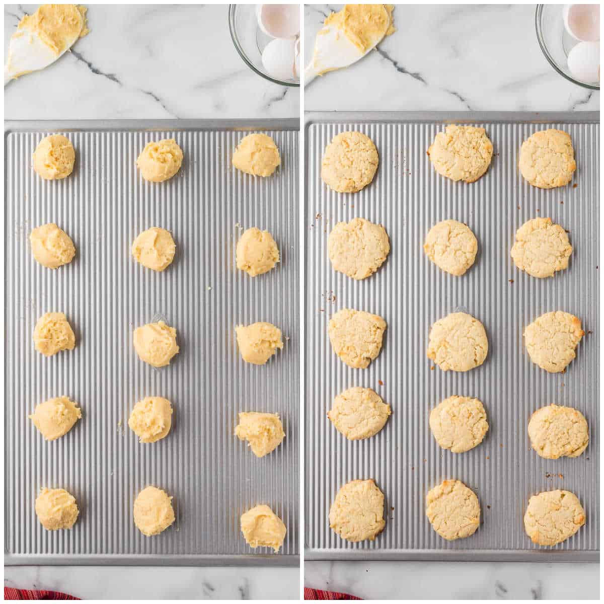 Steps to make cream cheese cookies.