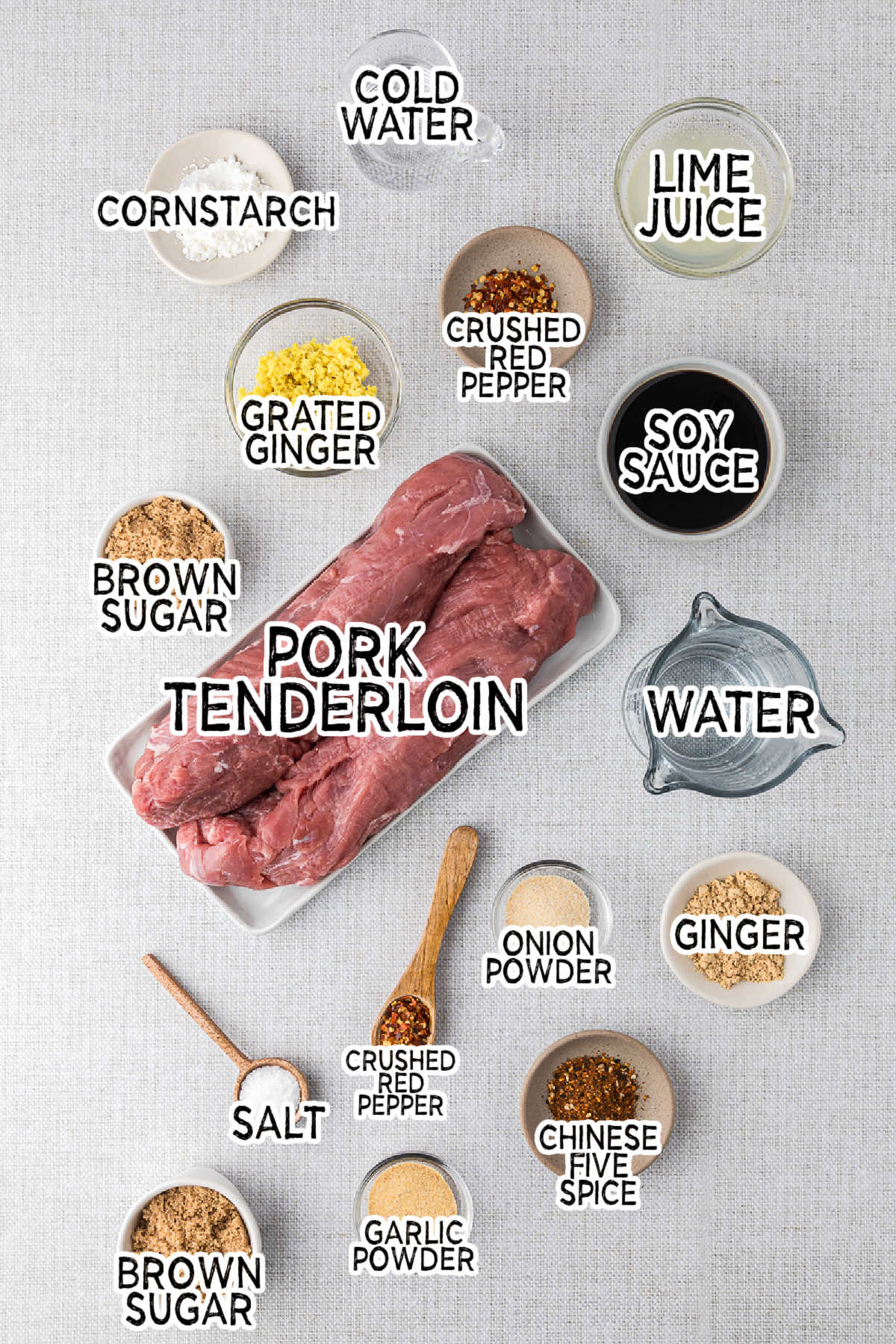 Ingredients to make Asian Pork Tenderloin.