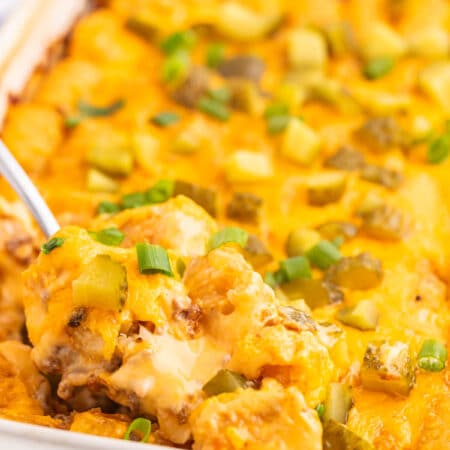 Cheeseburger tater tot casserole.