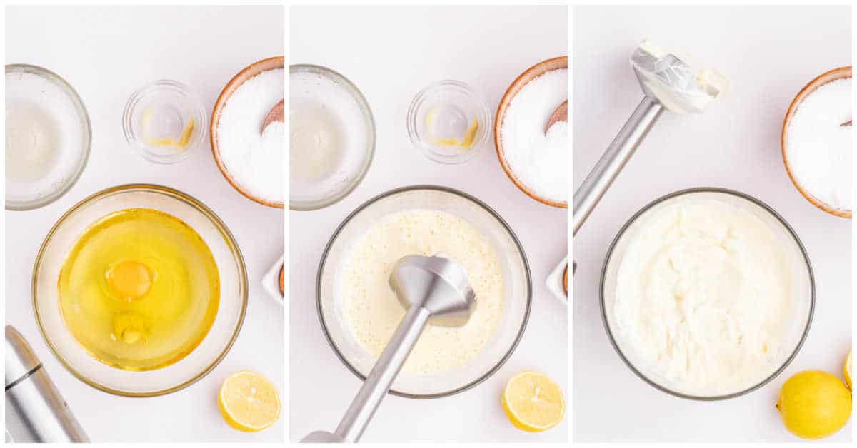 Steps to make homemade mayonnaise.