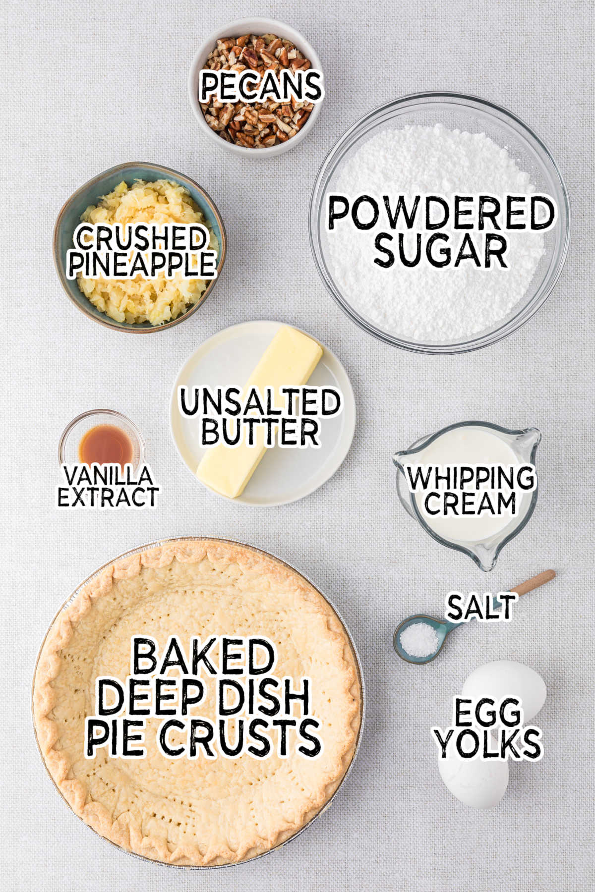 Millionaire Pie ingredients.