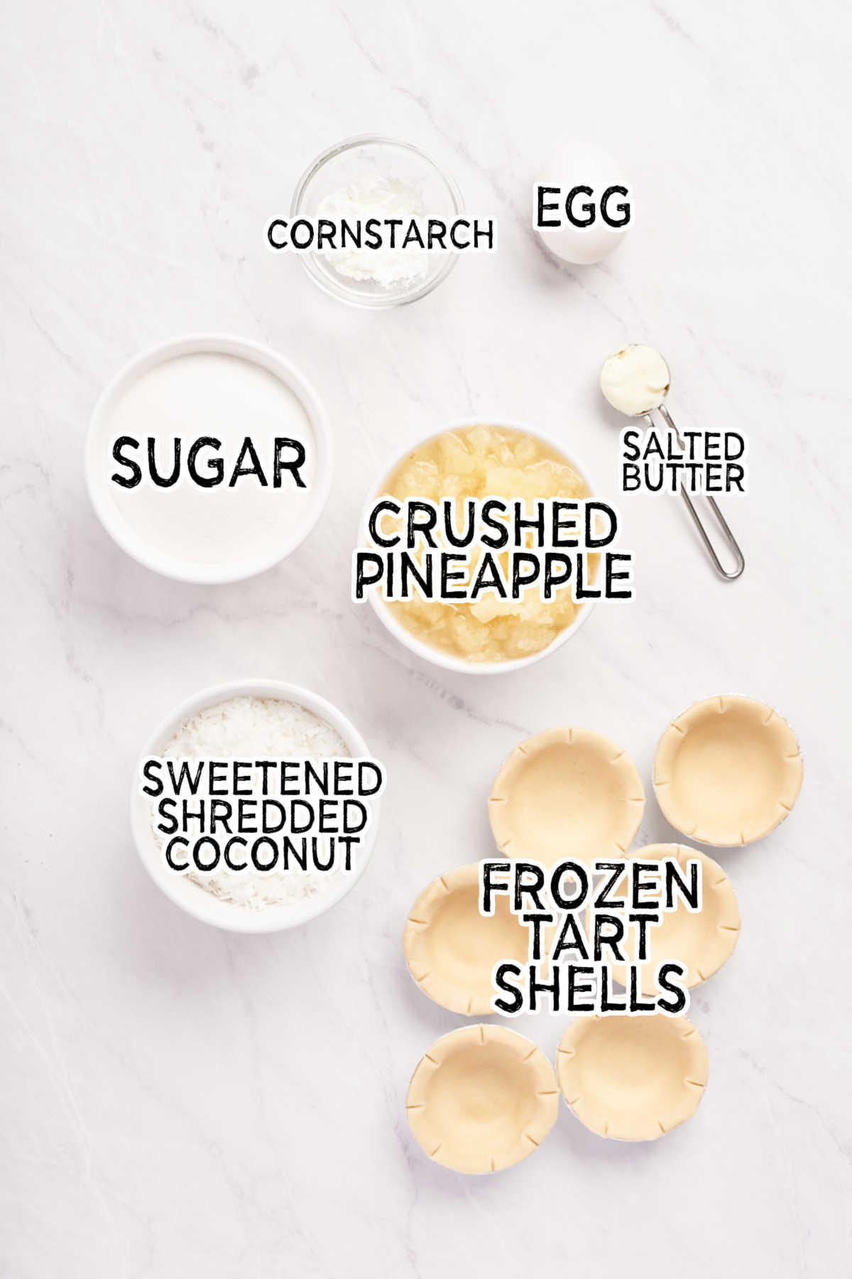 Pineapple tart ingredients.