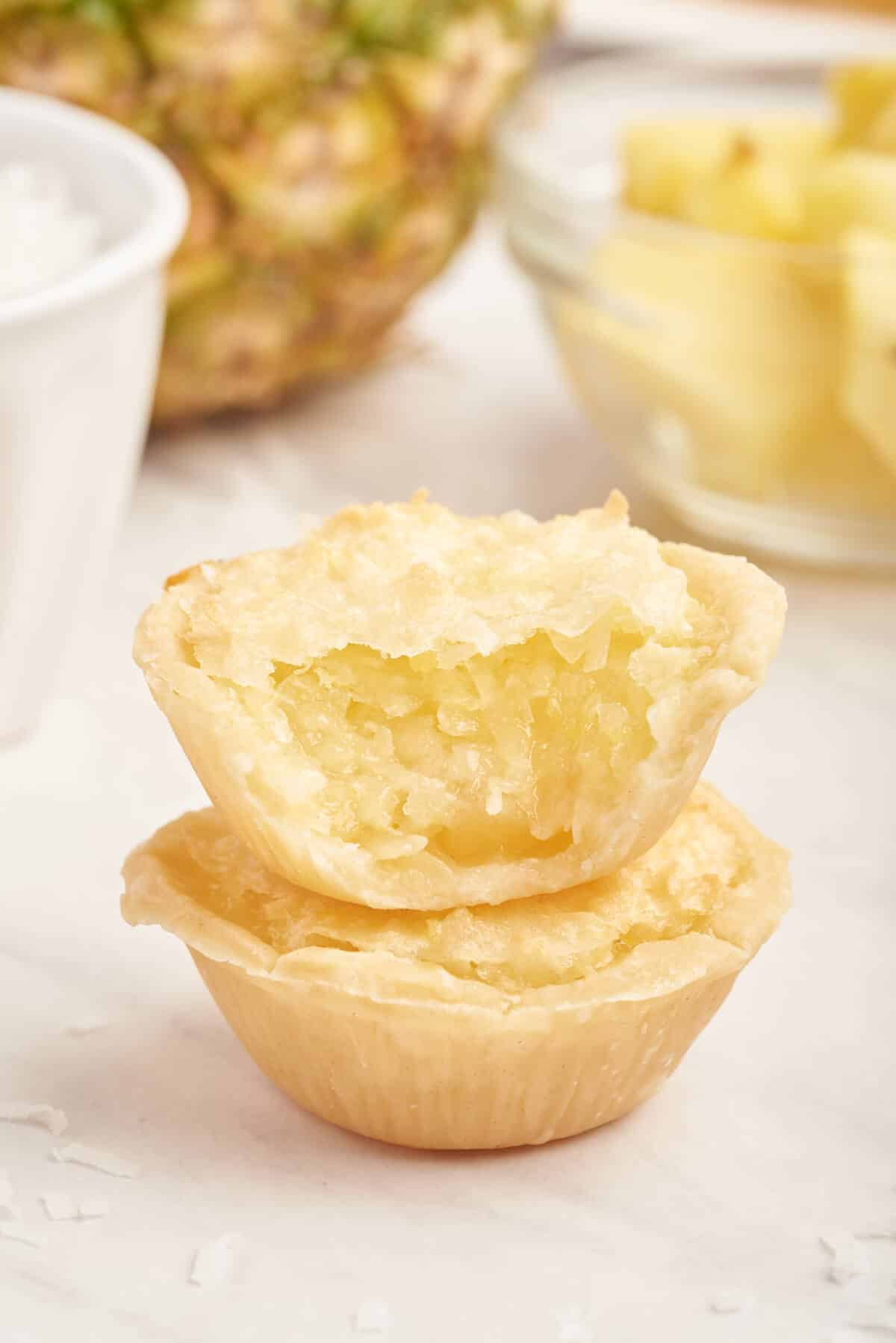 A stack of two pineapple tarts.