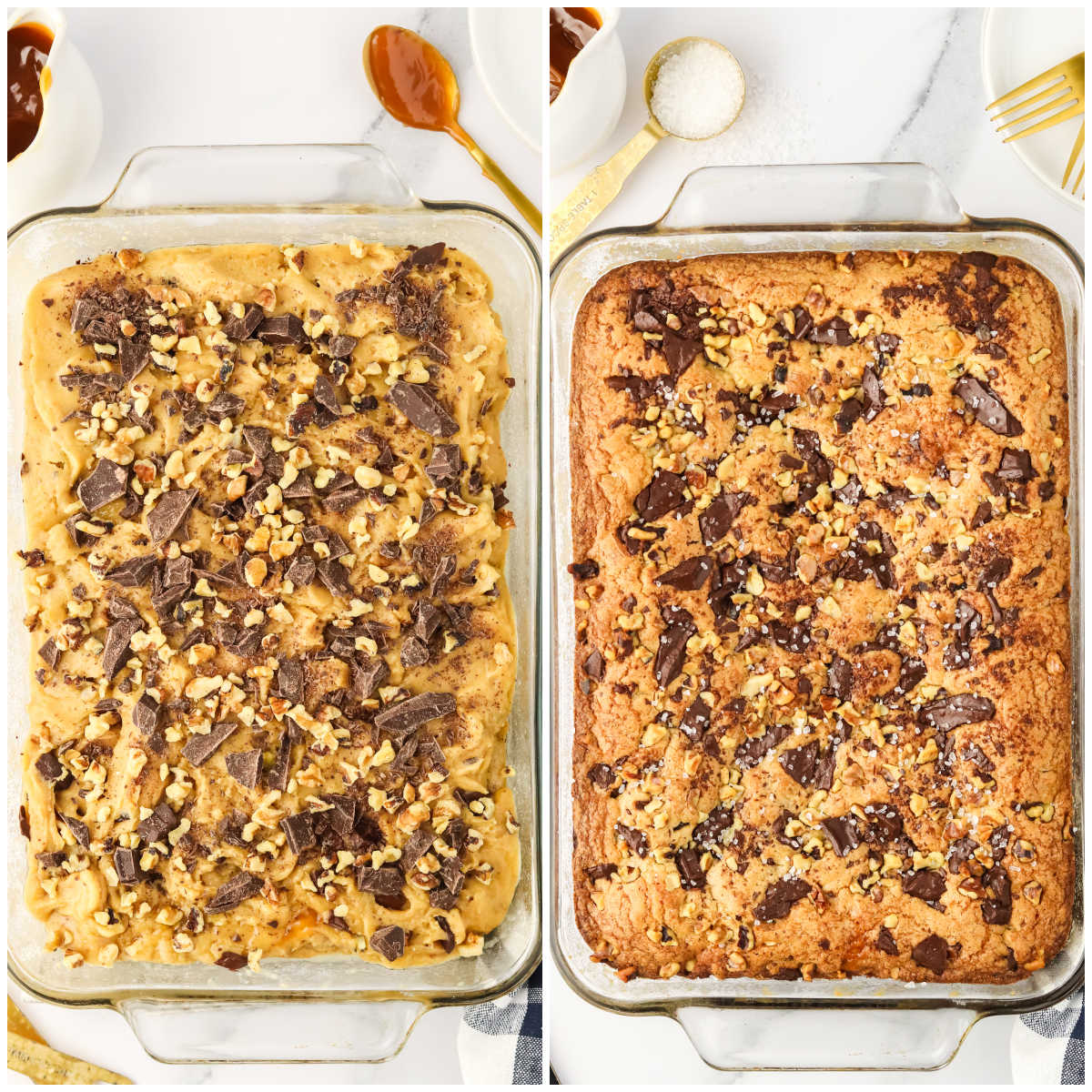 Collage of baking the recipe.