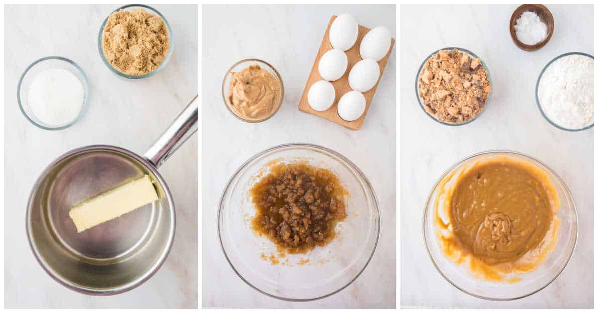 Steps to make butterfinger cookies.