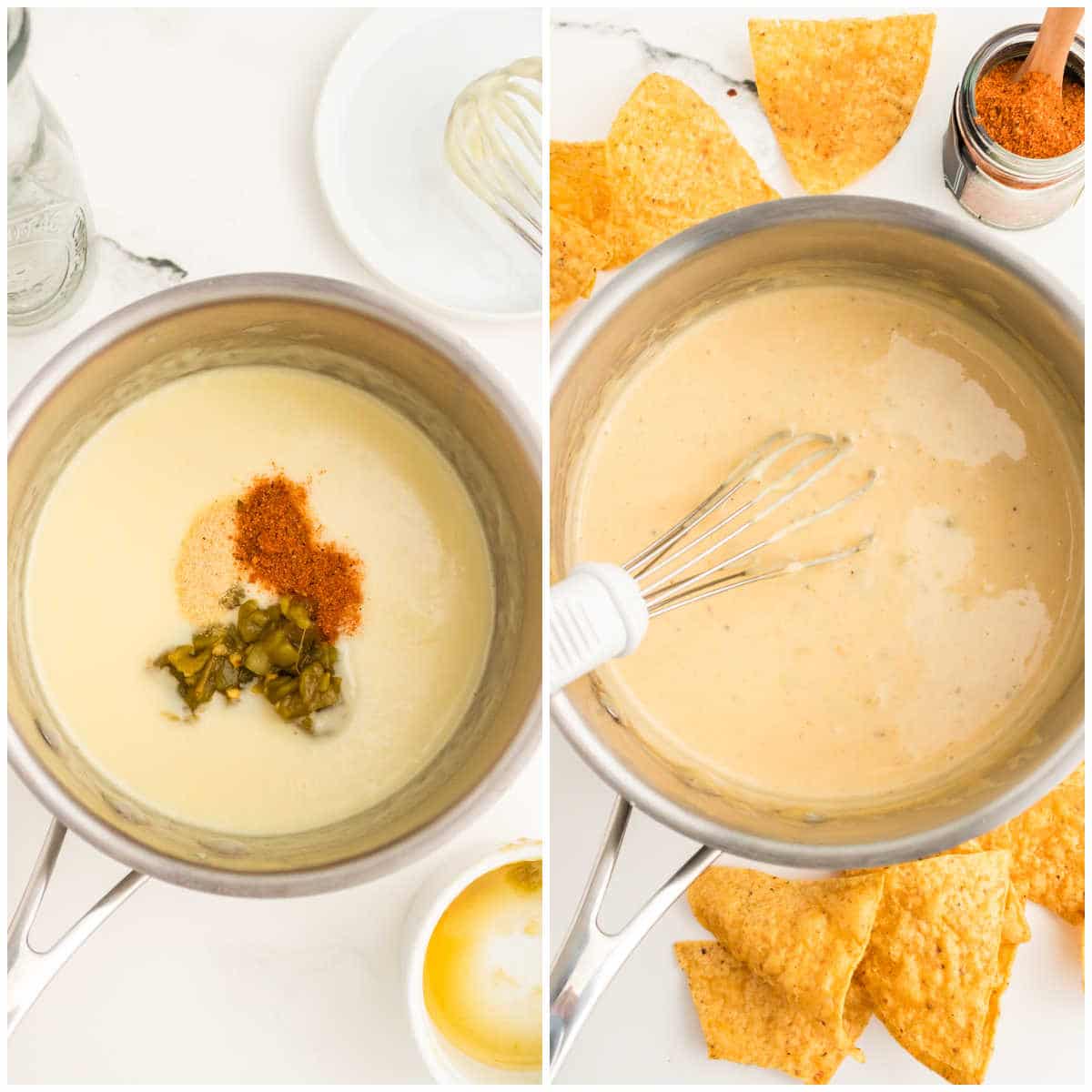 Steps to make queso.