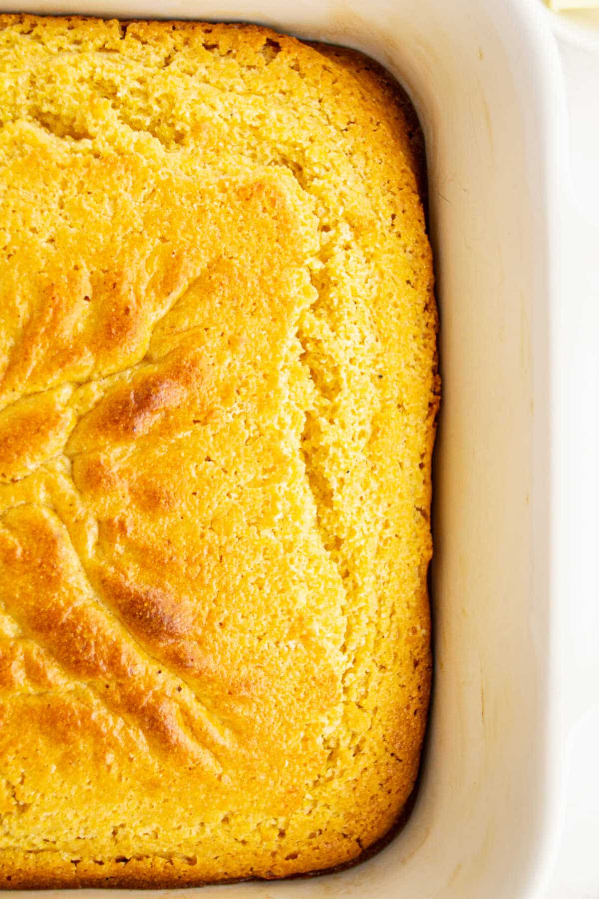 Southern Corn Cake in a pan.