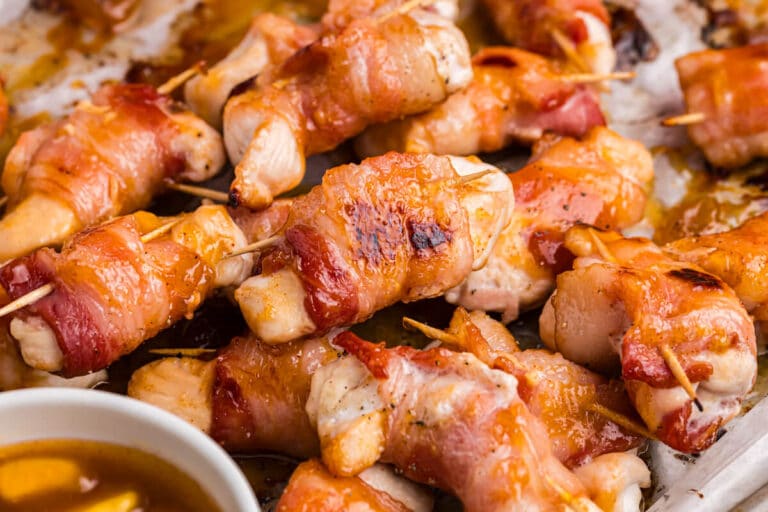 Bacon Wrapped Chicken Bites with Mango Chutney