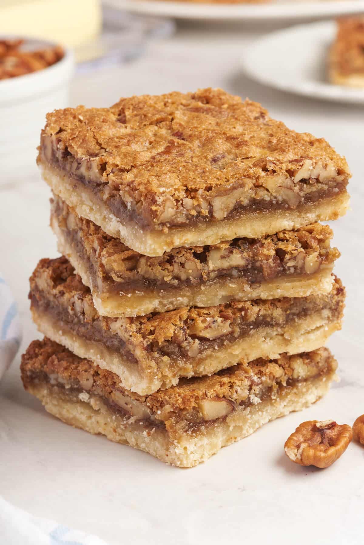 A stack of butter tart squares.