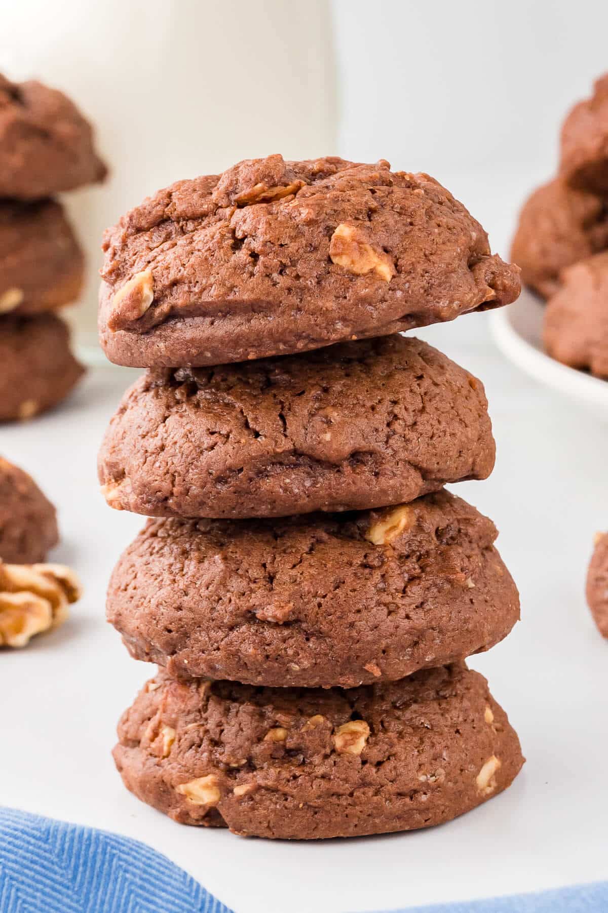 A stack of fudge cookies.