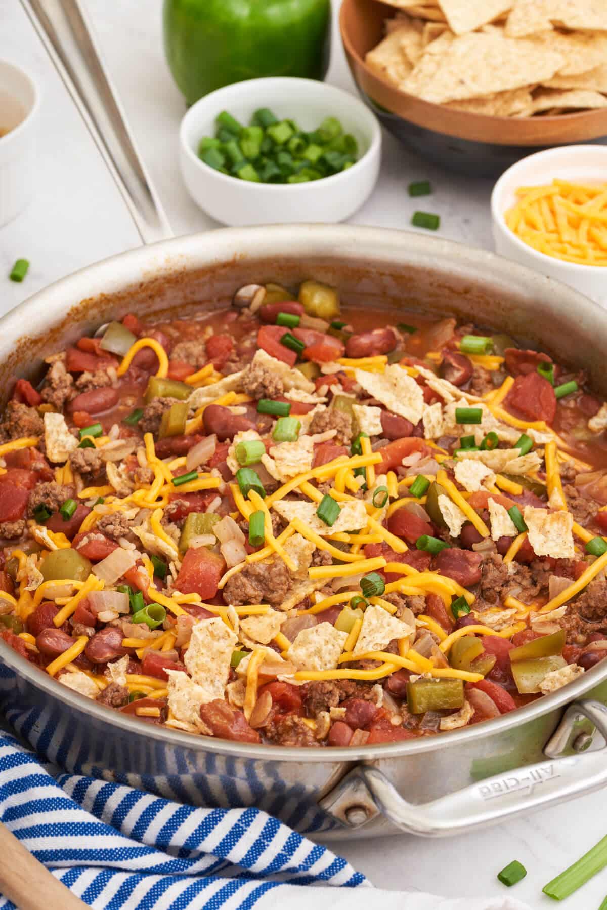 Texas beef skillet in a pan.