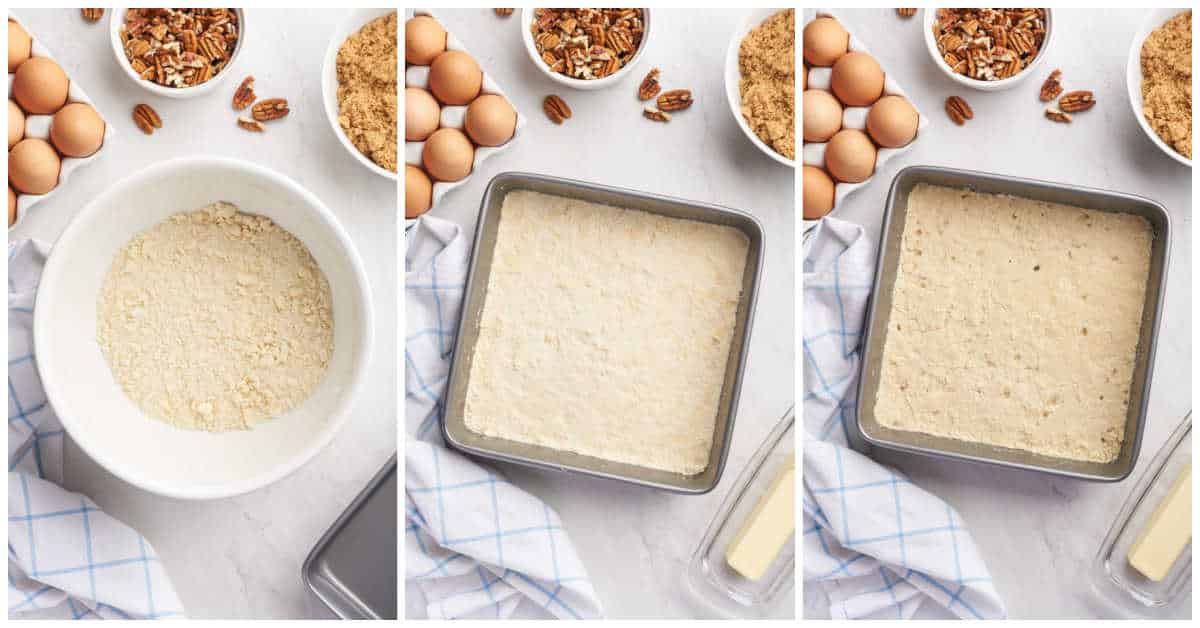 Collage of making the crust.