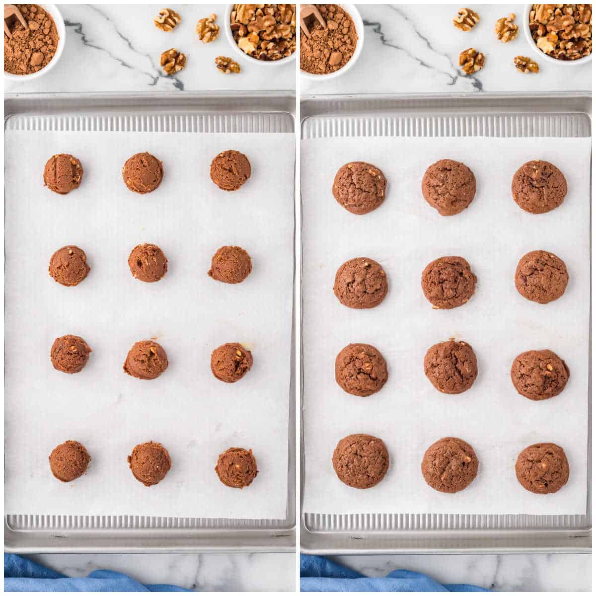 Steps to make fudge cookies.