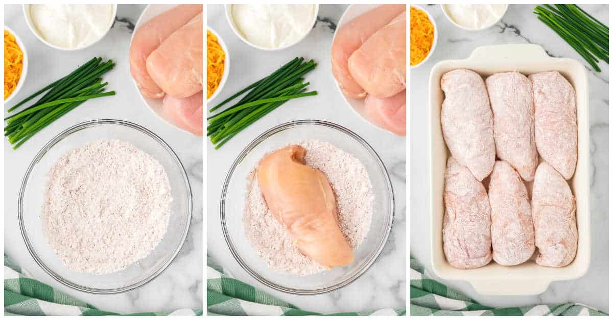 Steps to make sour cream chicken bake.