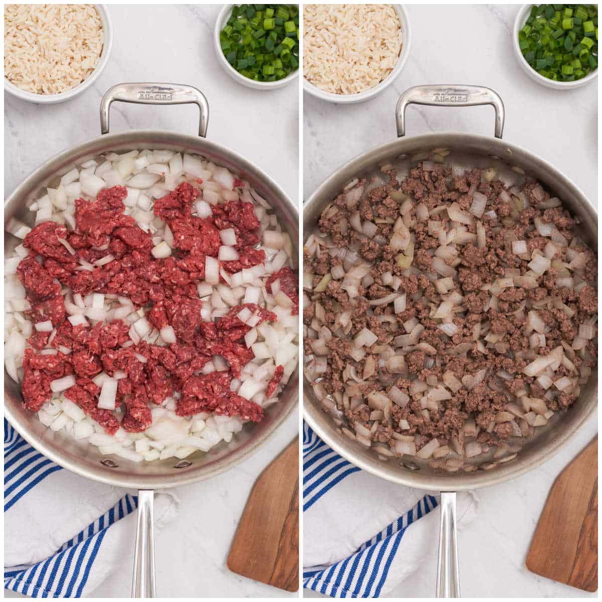 Steps to make Texas Beef Skillet.