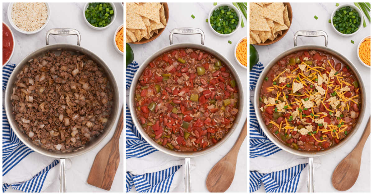 Steps to make Texas Beef Skillet.