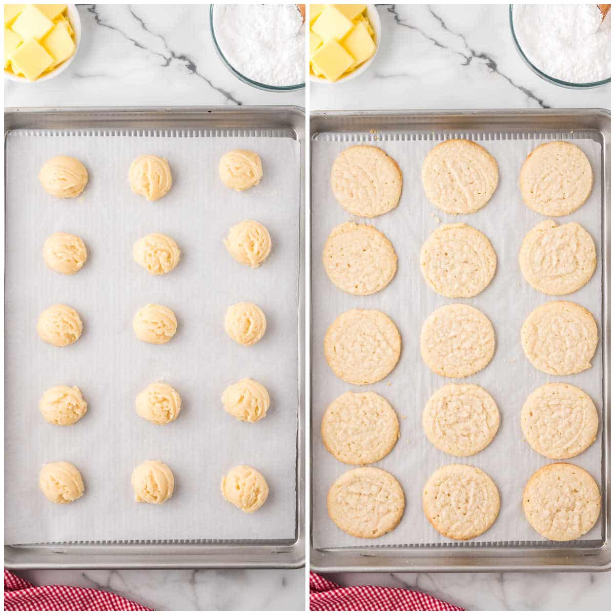 Steps to make whipped shortbread cookies.