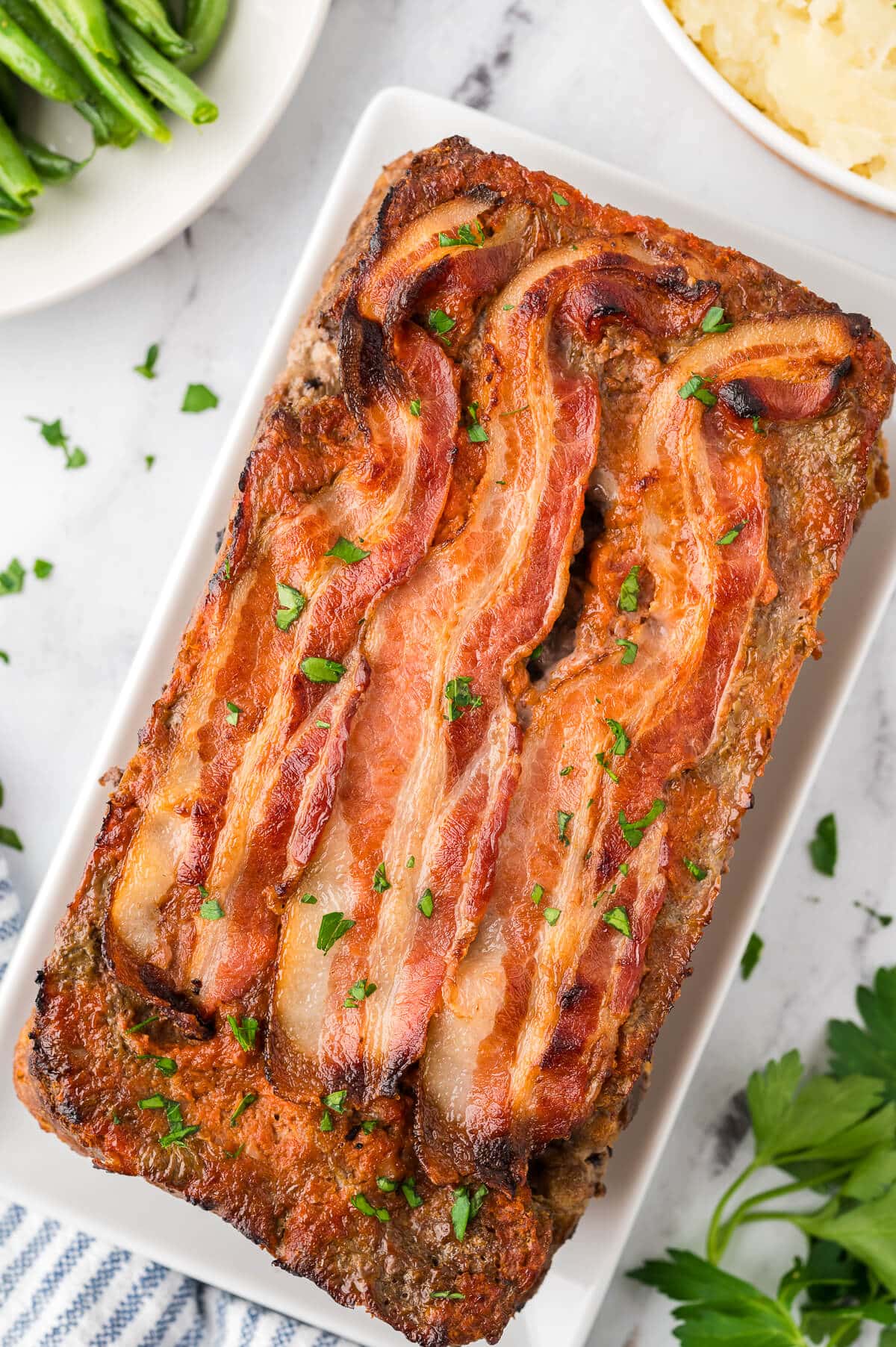 Sunday meatloaf on a platter.