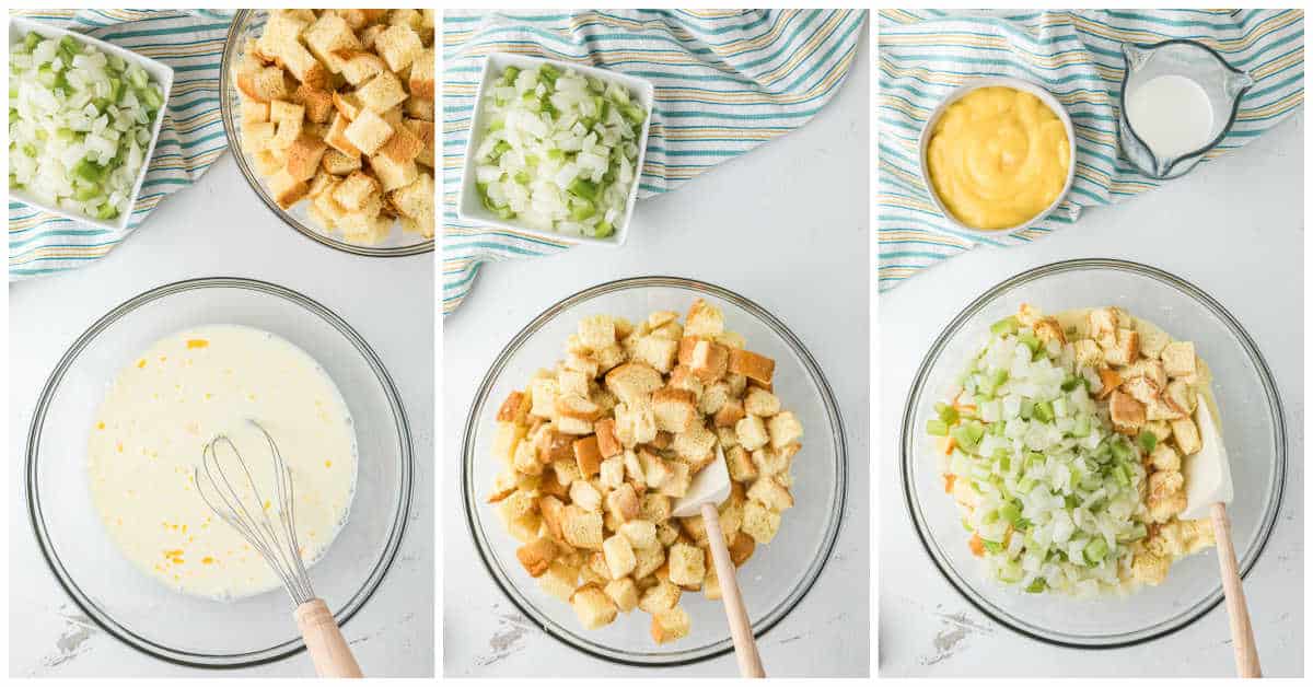 Steps to make chicken cordon bleu casserole.