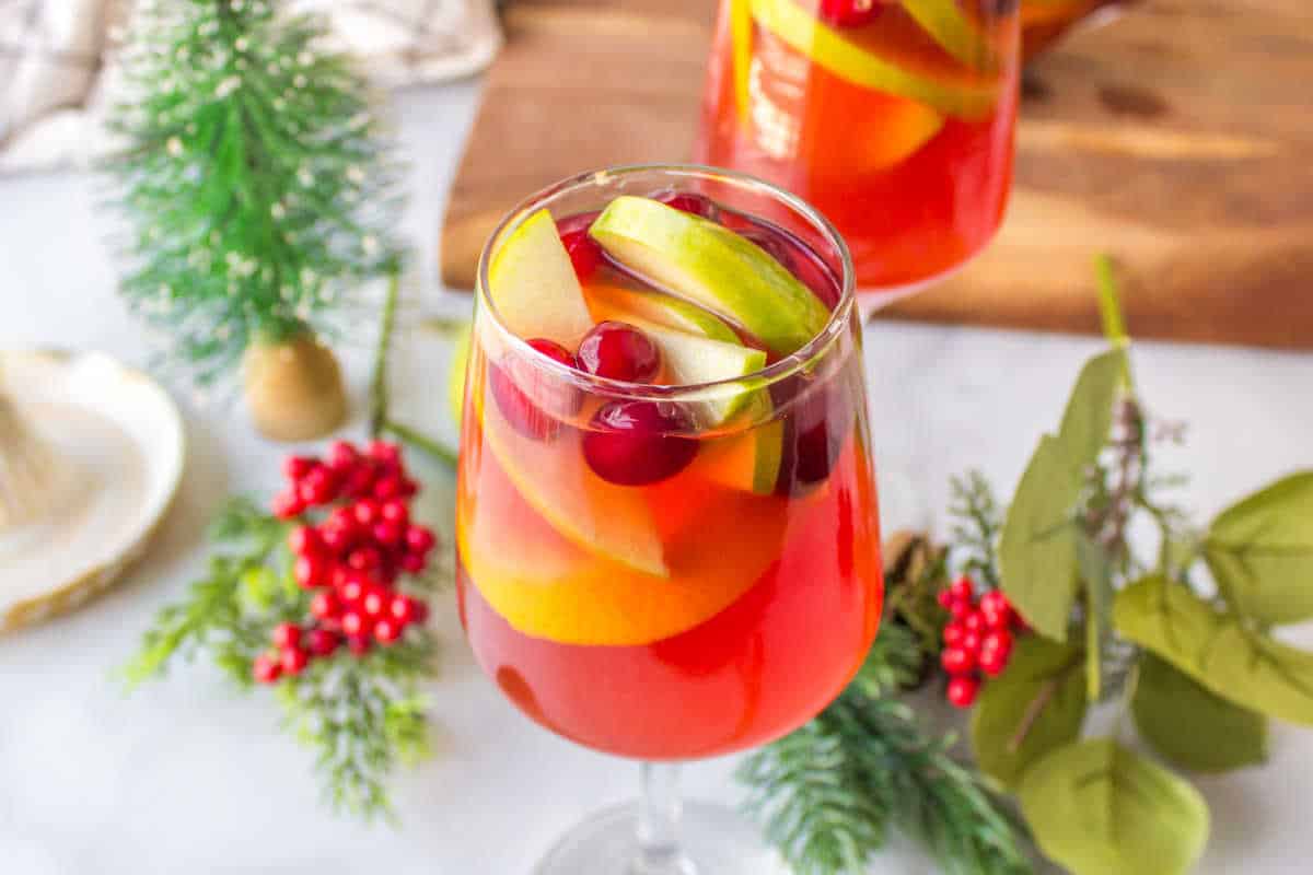 Holiday sangria in a glass.