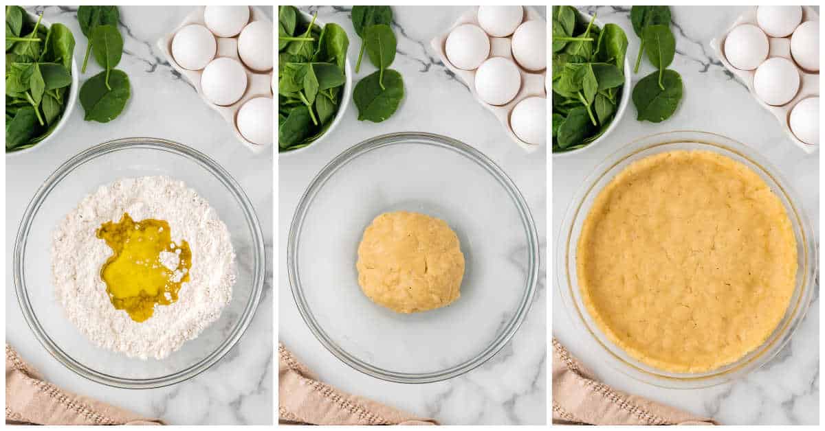 Collage of making the pie crust.