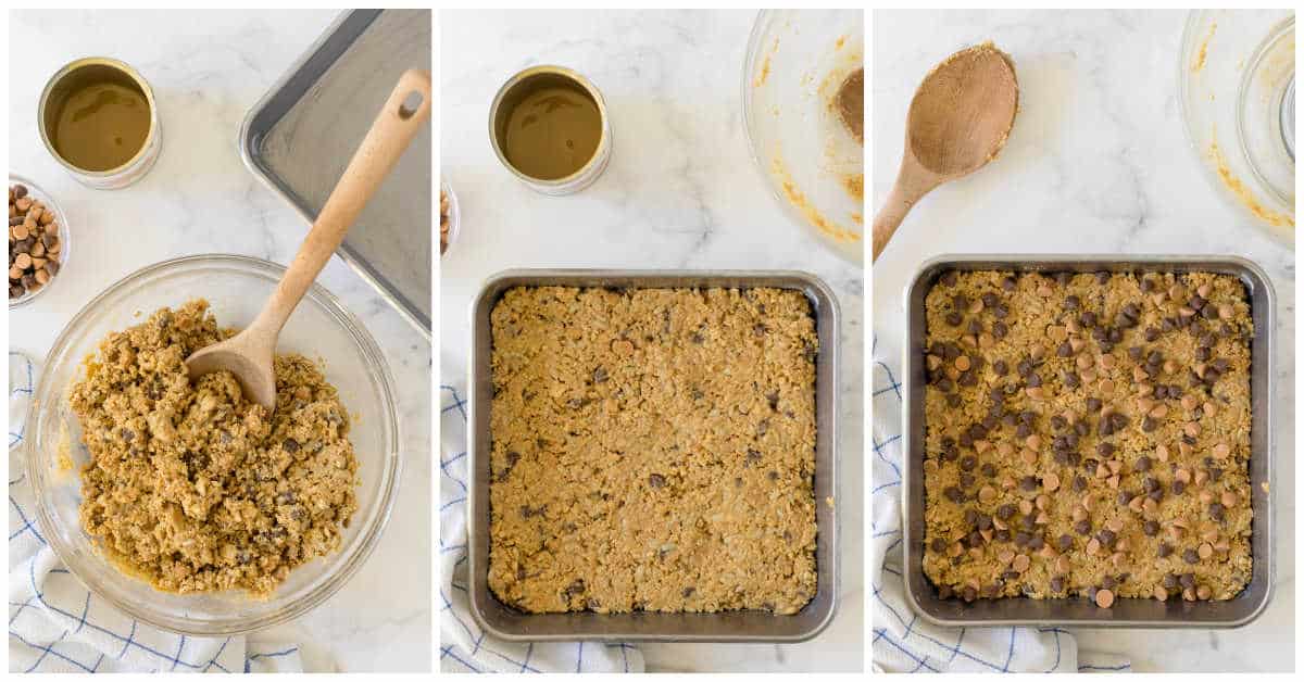 Steps to make chewy bars.