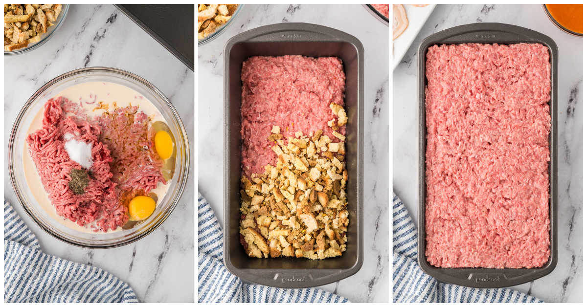 Steps to make Sunday Meatloaf.