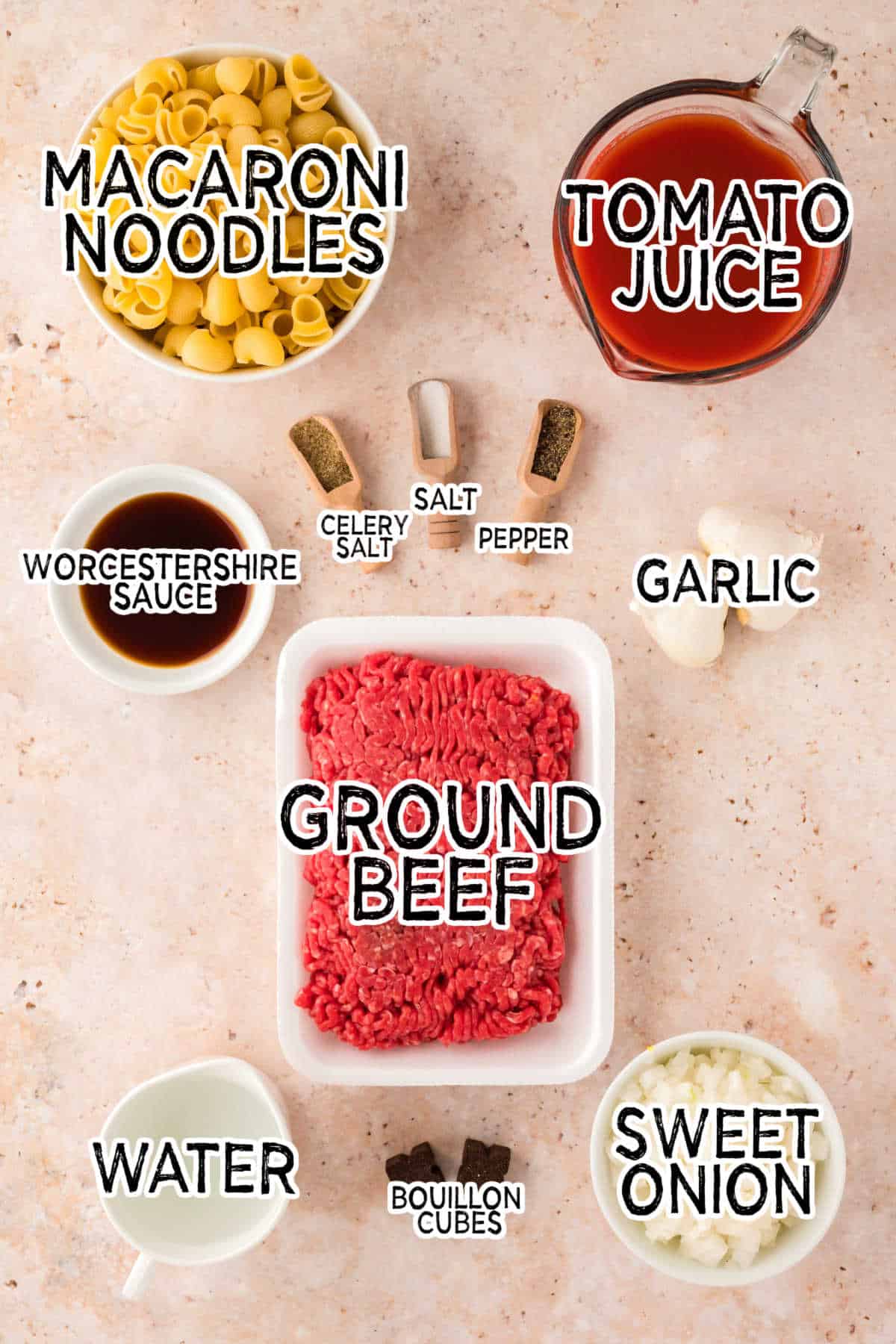Ingredients to make Grandma's Goulash.