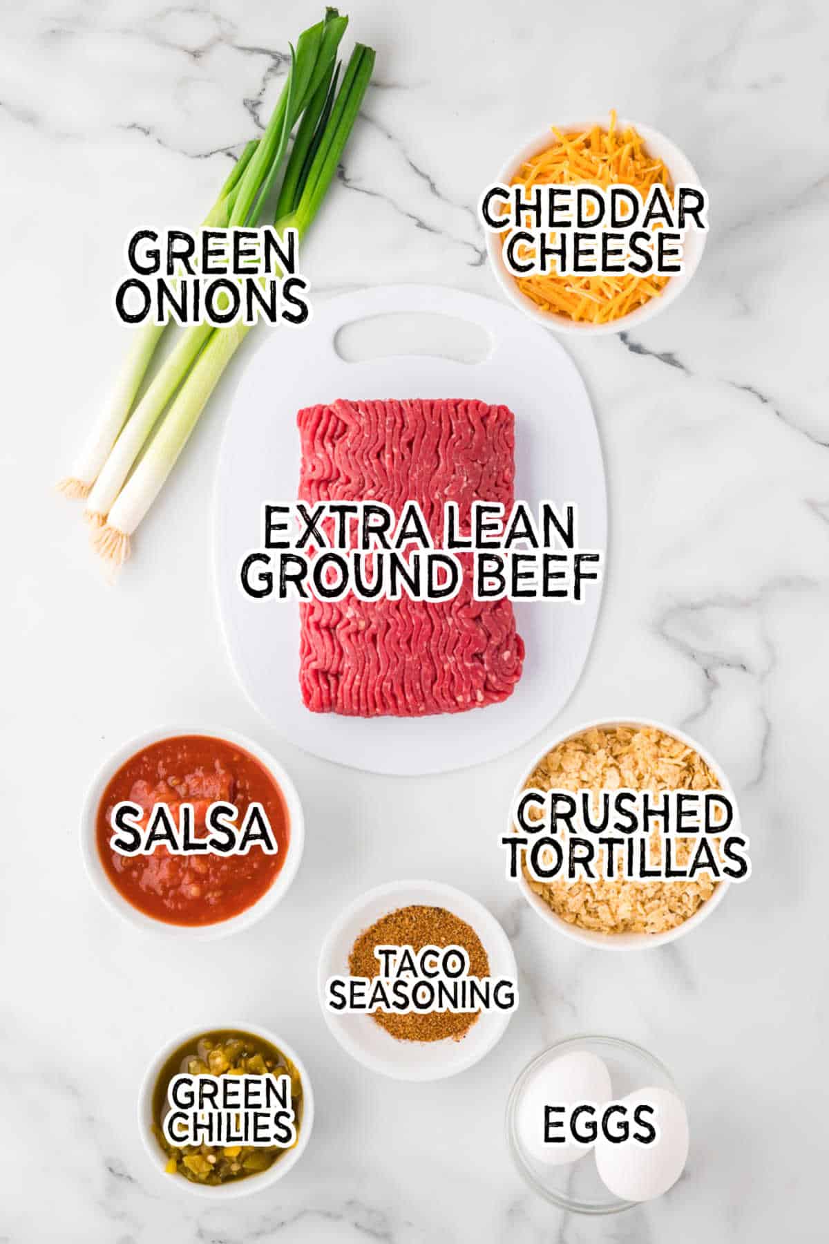 Mexican meatloaf ingredients.