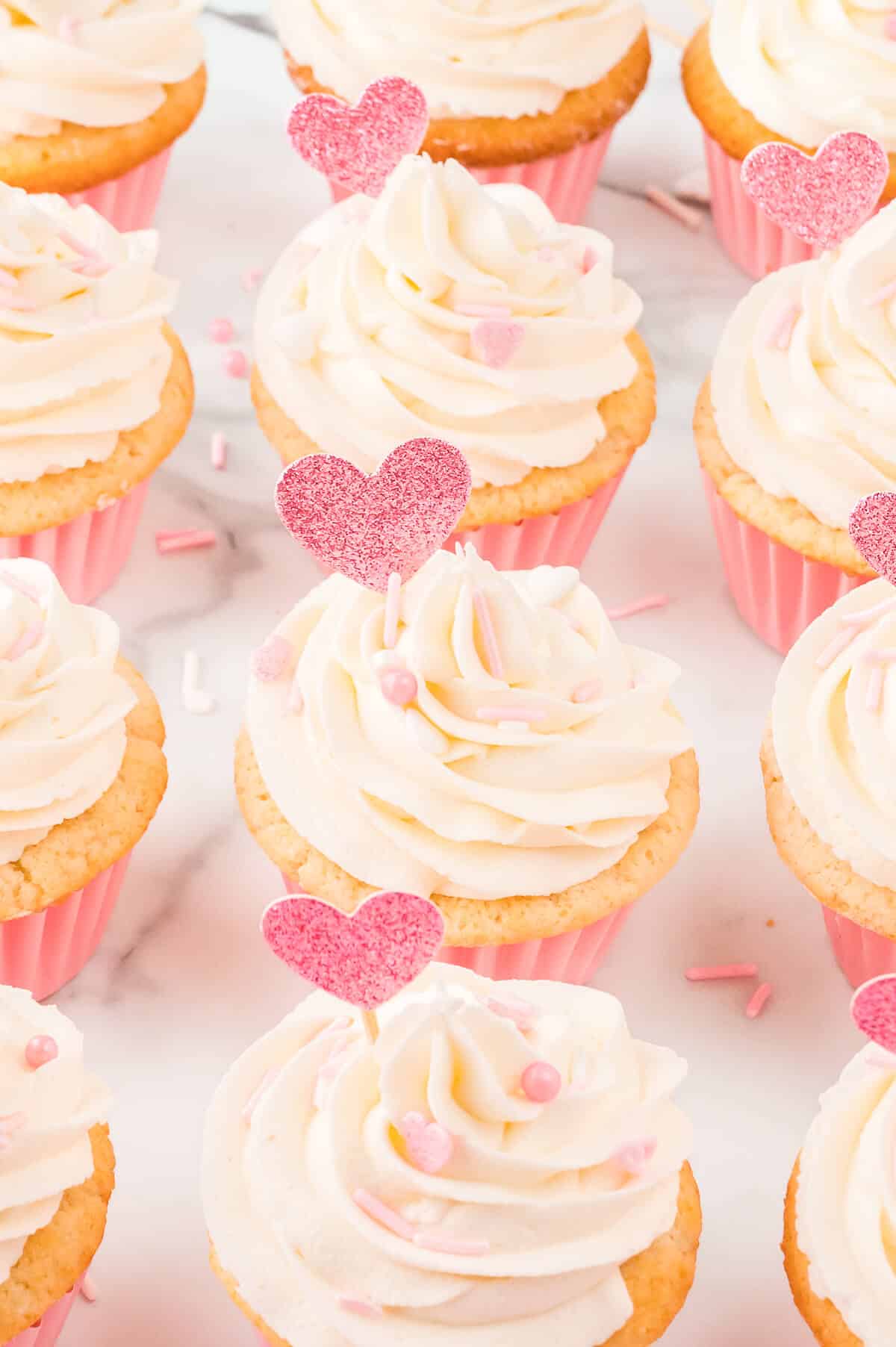 A group of cupcakes.