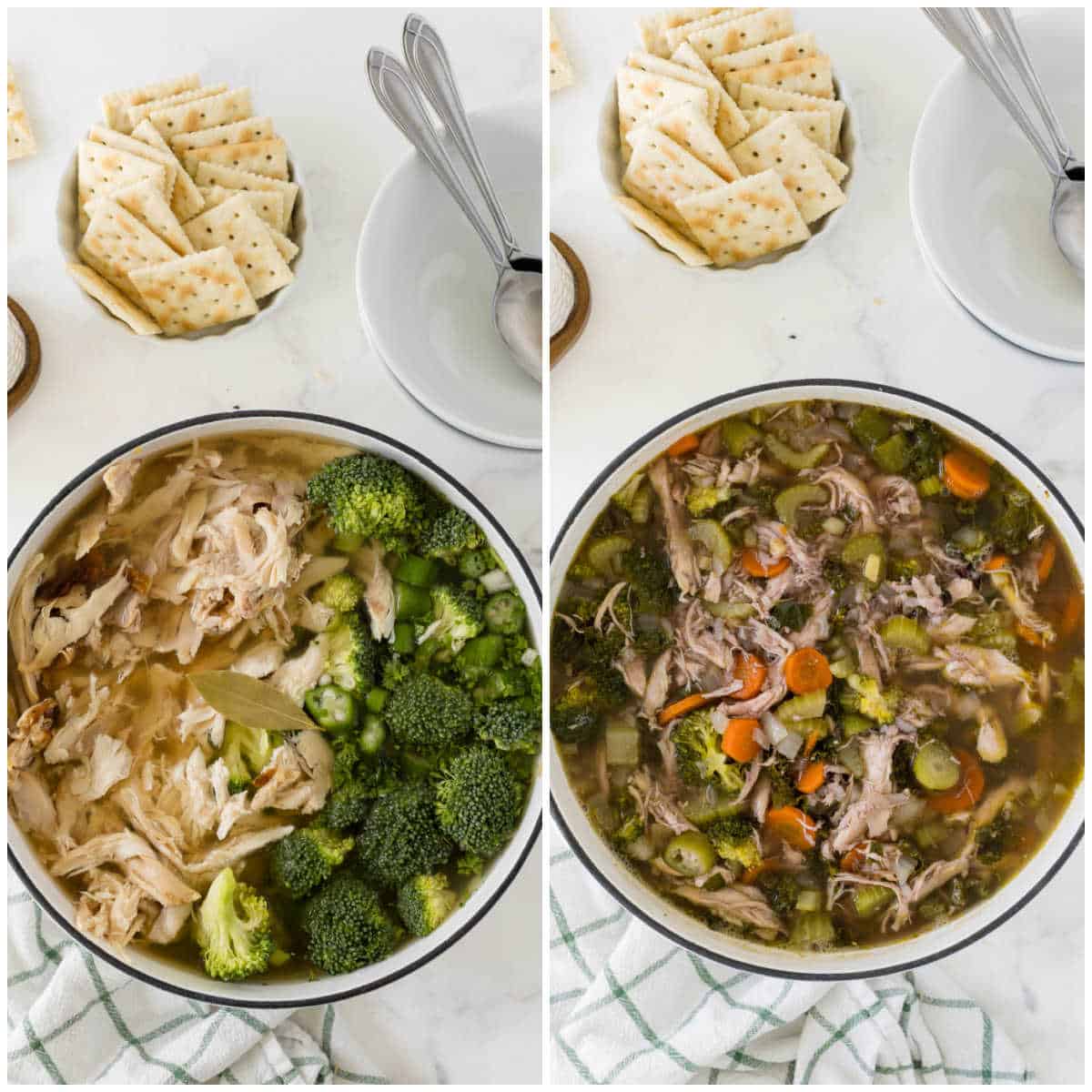 Steps to make Very Veggie Chicken and Rice Soup.