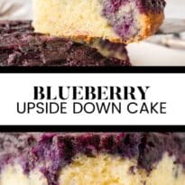 Blueberry upside down cake collage pin.