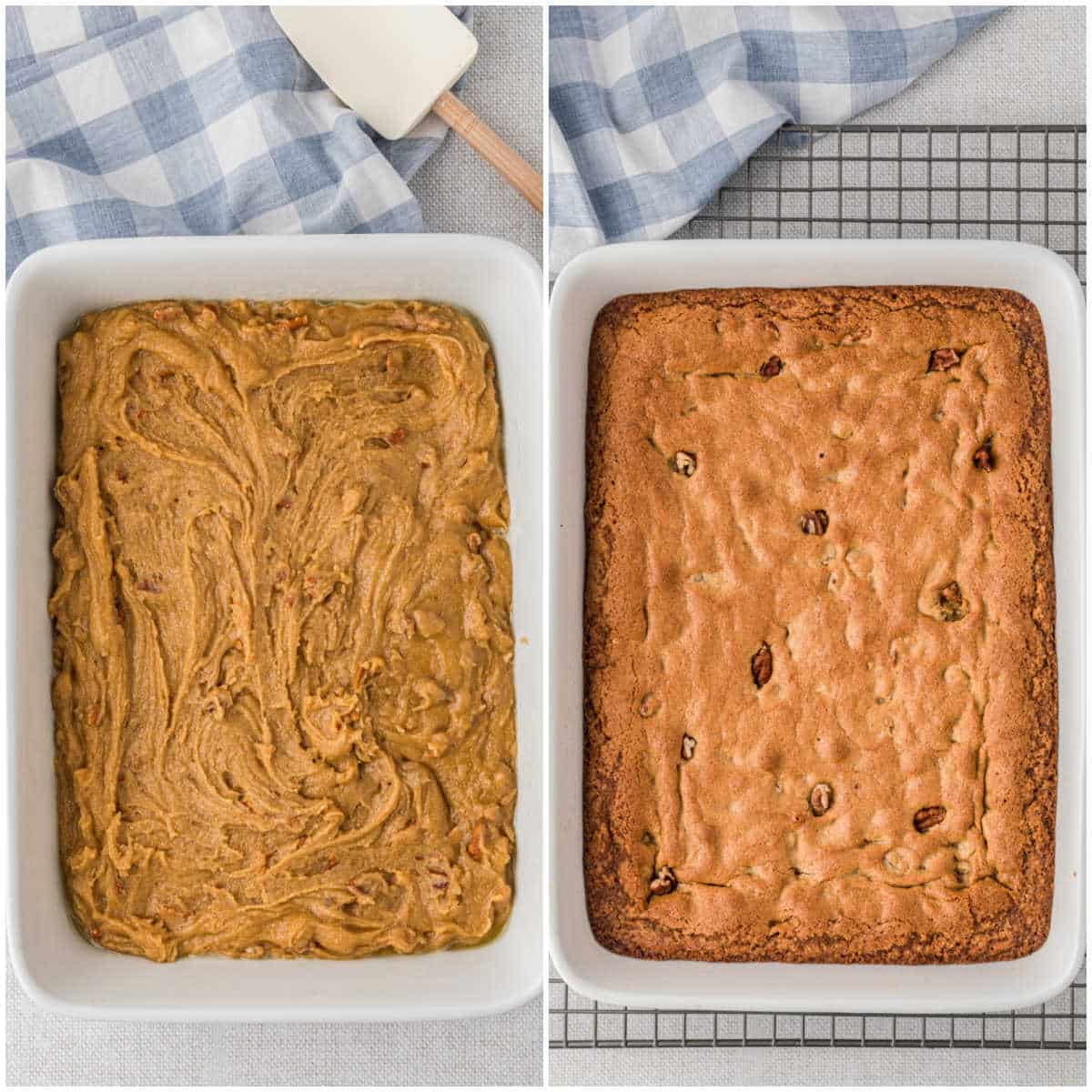 Steps to make butterscotch blondies.