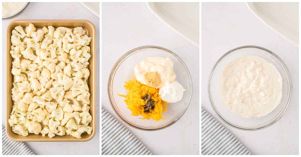 Steps to make creamy cauliflower.