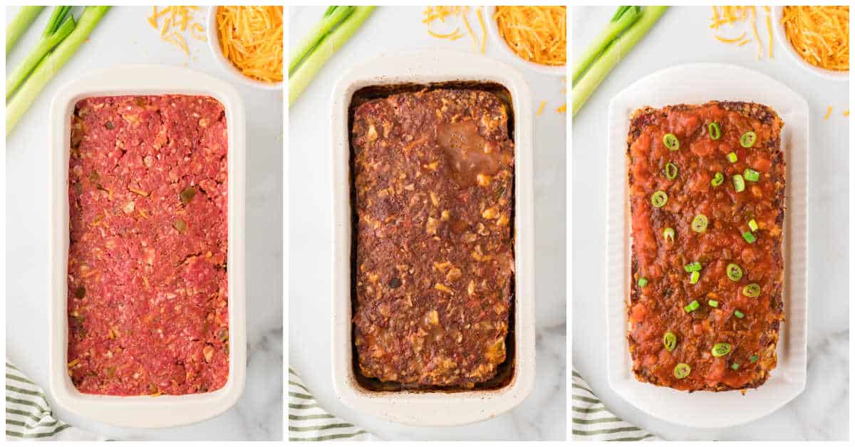 Steps to make Mexican Meatloaf.