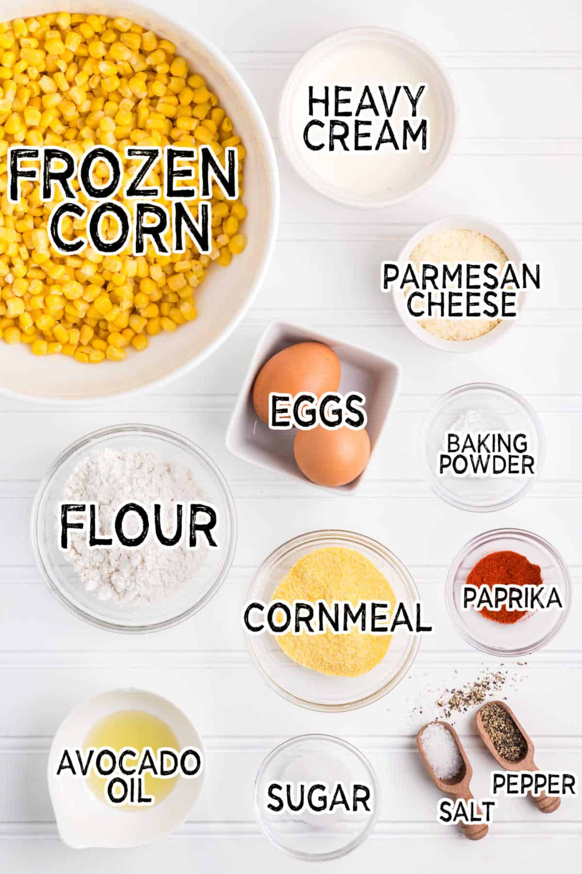 Corn fritters ingredients.