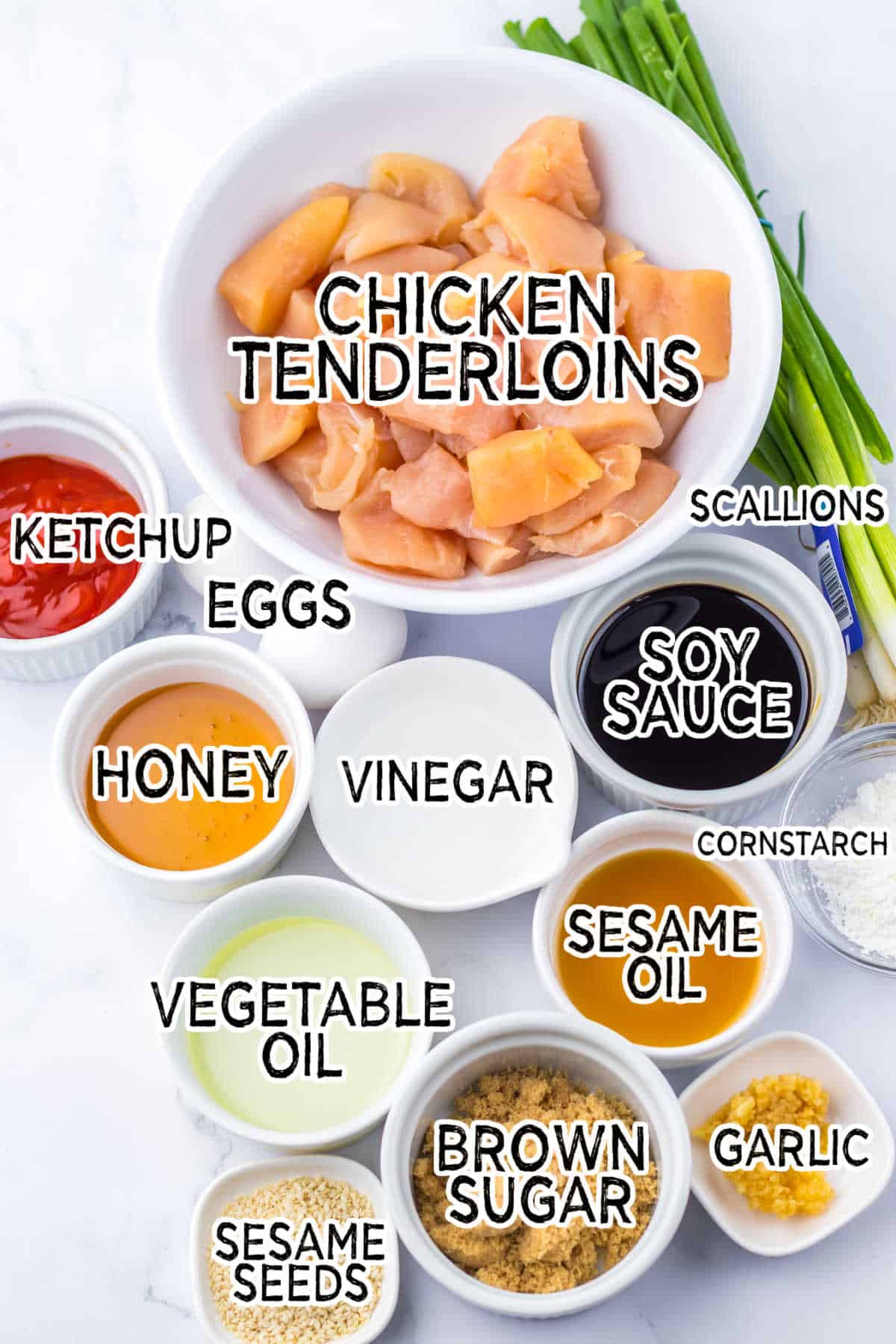Ingredients on a white background.