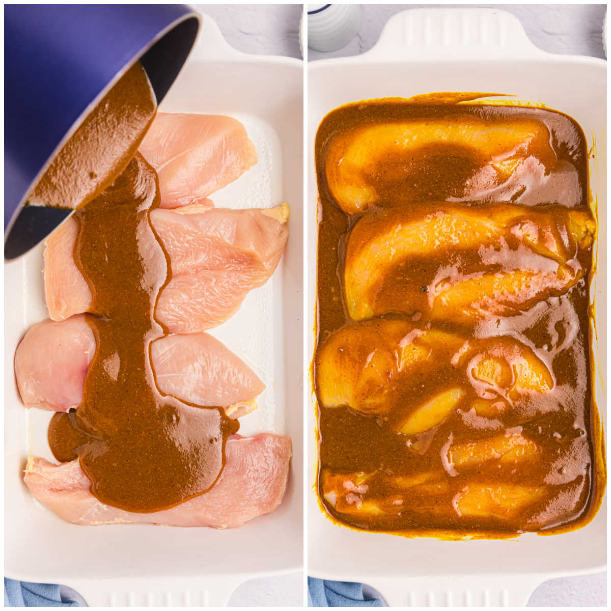 Steps to make honey curried chicken.