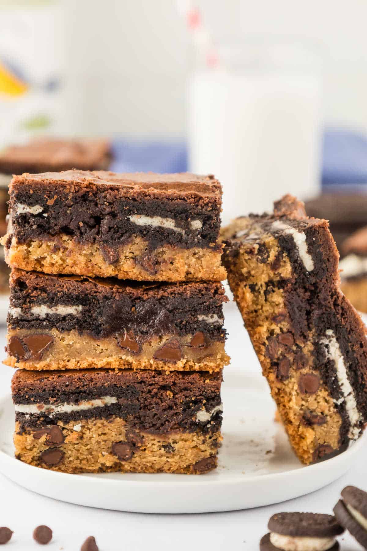 A stack of brownies.