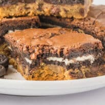 Brownies on a plate.