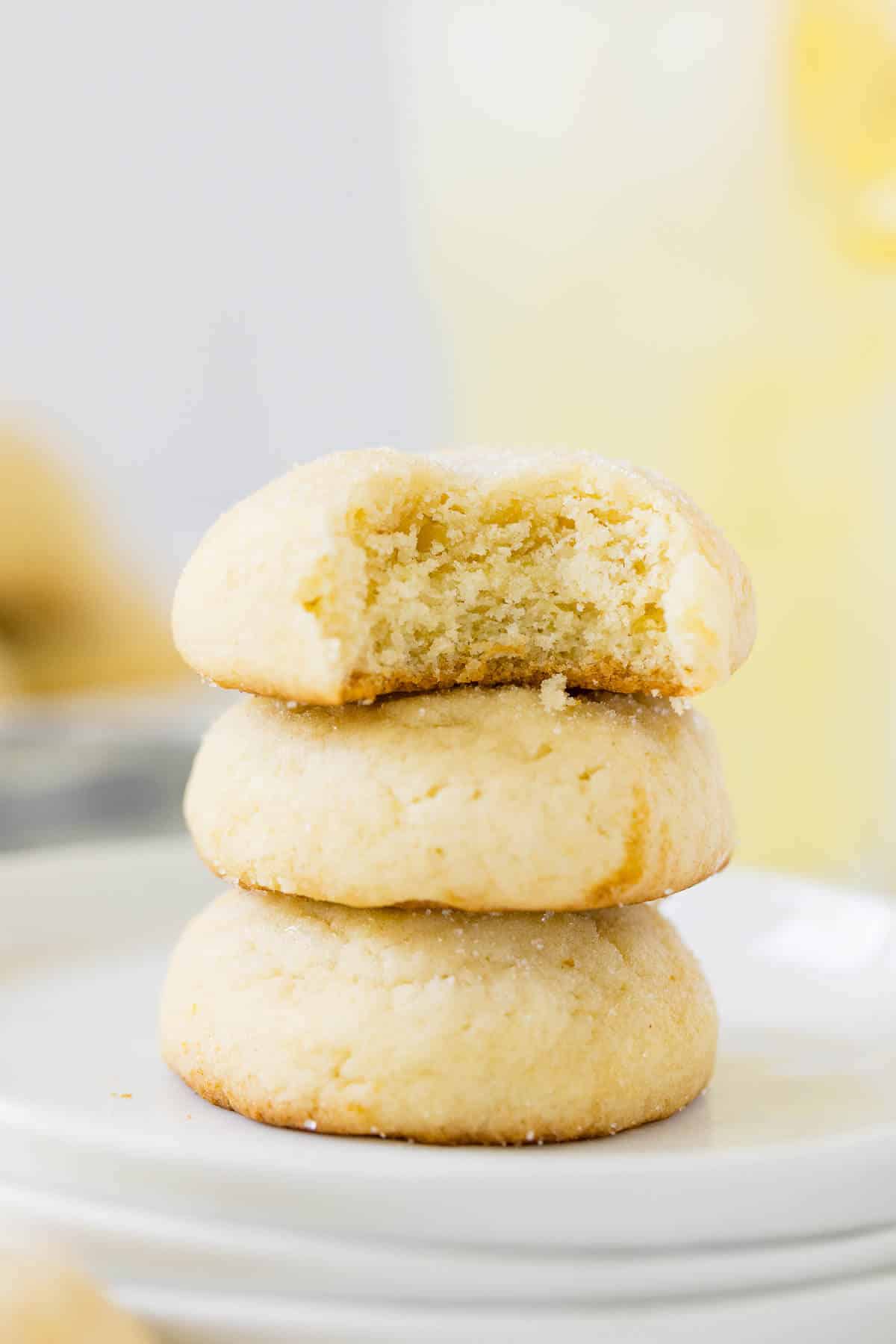 A stack of lemonade cookies.
