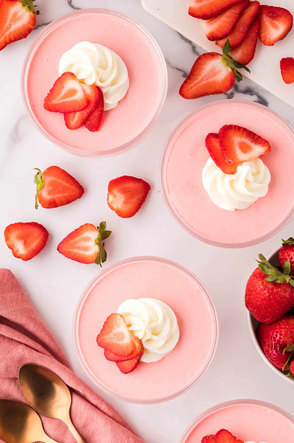 The recipe in parfait dishes.