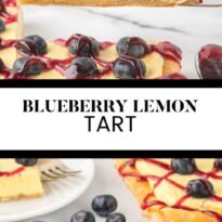 Blueberry lemon tart collage pin.
