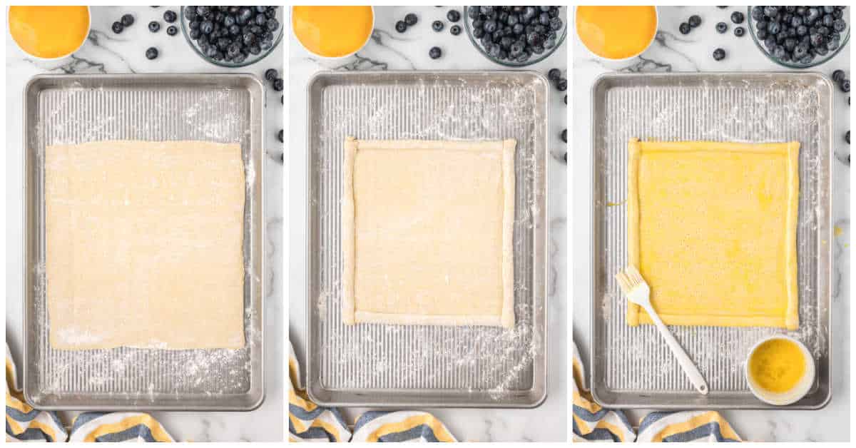 Steps to make blueberry lemon tart.