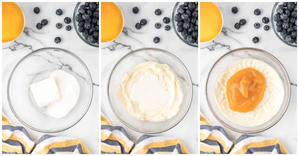 Steps to make blueberry lemon tart.