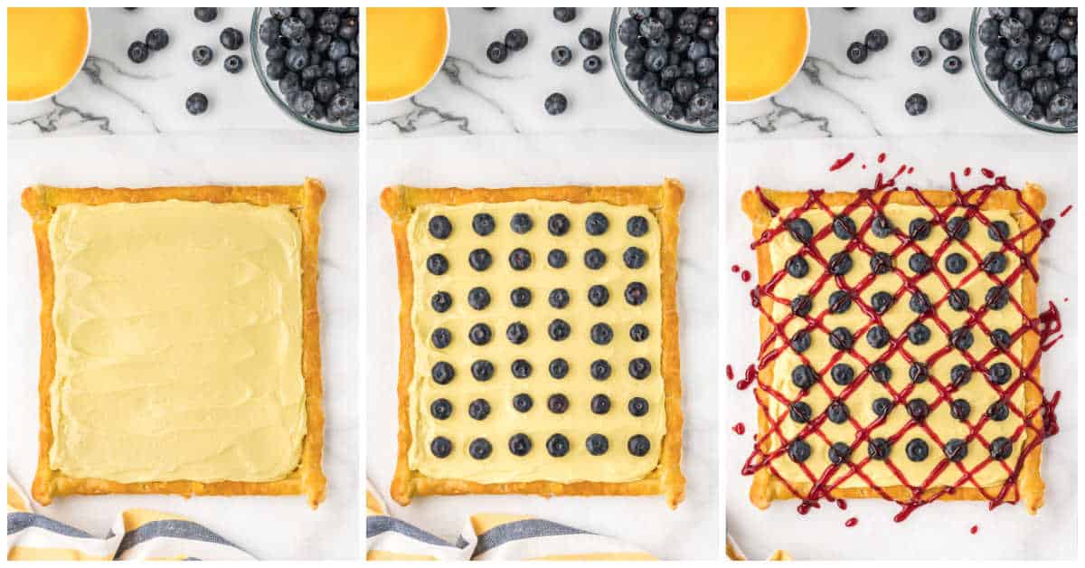 Steps to make blueberry lemon tart.