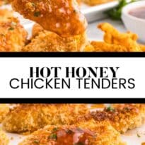 Hot honey chicken tenders collage pin.