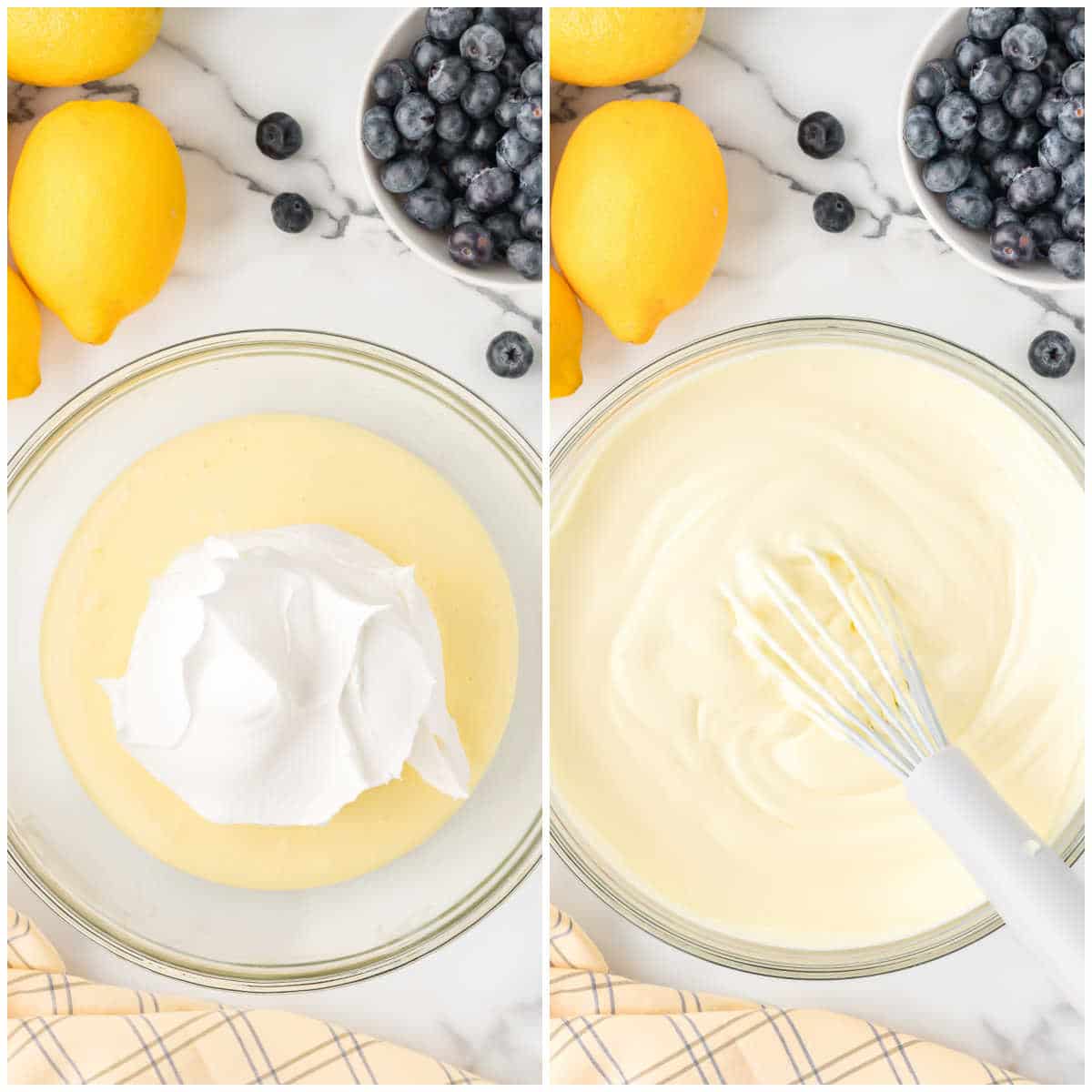 Steps to make lemon cheesecake mousse.