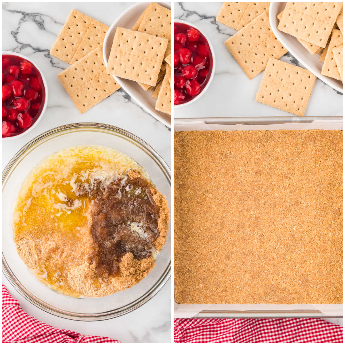 Collage of making the crust.